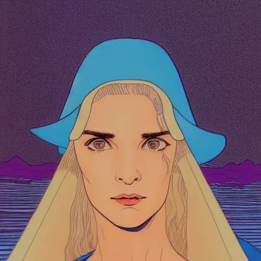 Image similar to winona ryder retro minimalist portrait moebius starwatcher comic by jean giraud, 8 k