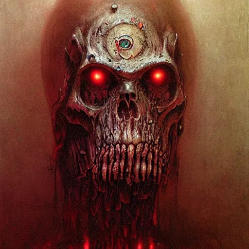 Image similar to warhammer 40k occult necromancer by Beksinski, high detail hyperrealistic