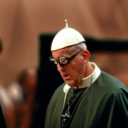 Image similar to the pope in the movie The Matrix