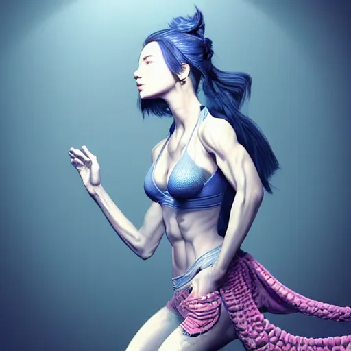 Prompt: the portrait of a blueberry that resembles an absurdly beautiful, graceful, elegant, sophisticated fitness model young woman, an ultrafine hyperdetailed illustration by kim jung gi, irakli nadar, intricate linework, bright colors, octopath traveler, final fantasy, unreal engine 5 highly rendered, global illumination, radiant light, detailed and intricate environment