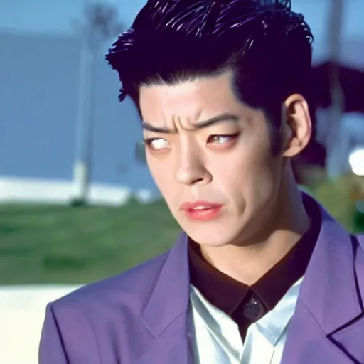 Prompt: a film still of Josuke Higashikata from Jojolion in ''Mulholland Drive''(2001)