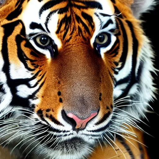 Image similar to Photorealistic photograph of a tiger by Suzi Eszterhas, photorealism, photorealistic, realism, real, highly detailed, ultra detailed, detailed, 70–200mm f/2.8L Canon EF IS lens, Canon EOS-1D Mark II, Wildlife Photographer of the Year, Pulitzer Prize for Photography, 8k, expo-sure 1/800 sec at f/8, ISO 400