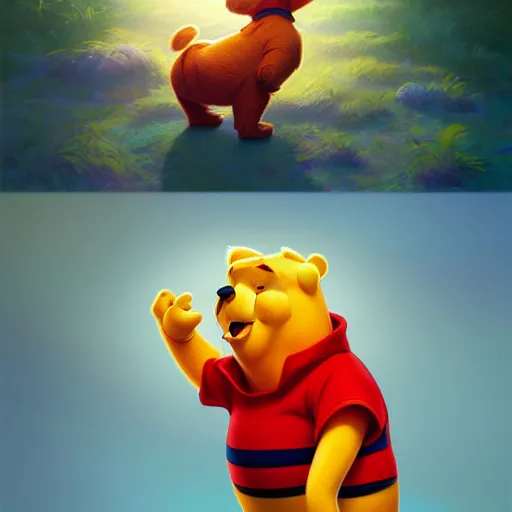 Image similar to donald trump as winnie the pooh, ben hur, loftis, cory behance hd by jesper ejsing, by rhads, makoto shinkai and lois van baarle, ilya kuvshinov, rossdraws global illumination