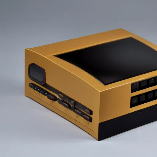 Image similar to late late modernist game console, exterior photo