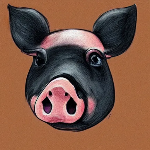 Prompt: face of cutest pig in the world. Artistic. Concept art. Drawing. High details. Cute.