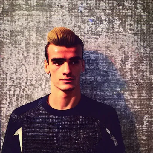 Prompt: “ a realistic detailed photo of a guy who is an attractive humanoid who is half robot and half humanoid, who is a male android, soccer player antoine griezmann, shiny skin, posing like a statue, blank stare, at the museum, on display ”