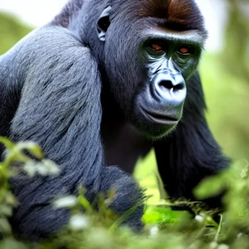 Image similar to silverback gorilla holding an AK-47