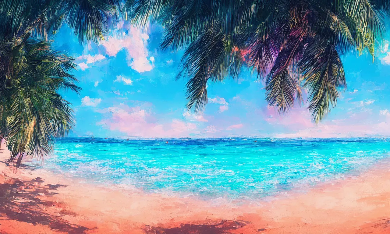 Image similar to paradise beach by alena aenami artworks in 4 k