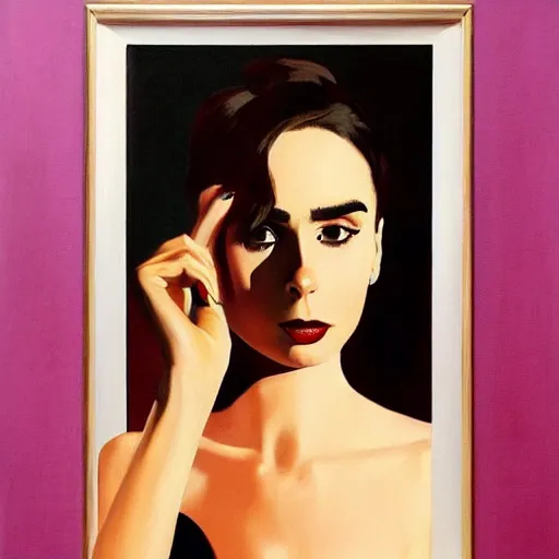 Image similar to of jack vettriano painting of lilly collins