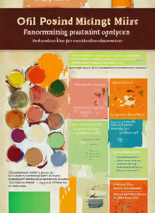 Prompt: oil paint mixing infographic