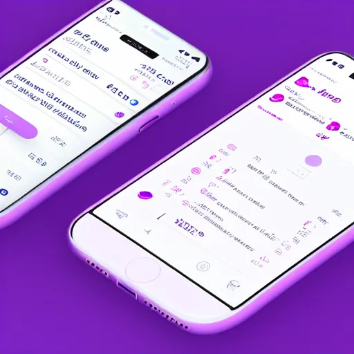 Image similar to An iPhone banking app, contemporary interface in violet color