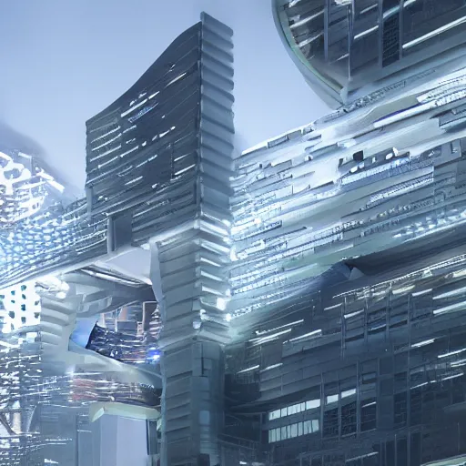 Image similar to sci-fi motherboard wall structure and digital billboard in the middle stars points cloud, in style of zaha hadid, organic, dynamic, speed, y o x u 2 5 3 7 pattern, unreal engine 5 lumen global illumination, keyshot render, octane render, artstation trending, ultra high detail, ultra realistic, cinematic lighting, 8k, 16k, lee souder artstation, nanospace artstation, ultra high contrast, dark shadows, tilt shift,