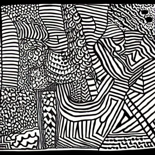 Prompt: zentangle by jean dubuffet