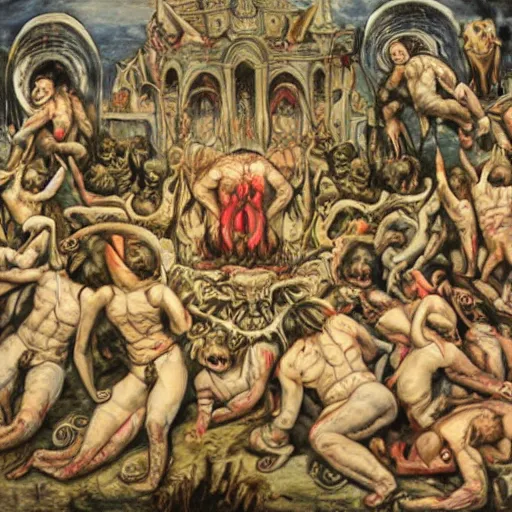 Image similar to the crawling chaos, divinity, awful, religious art