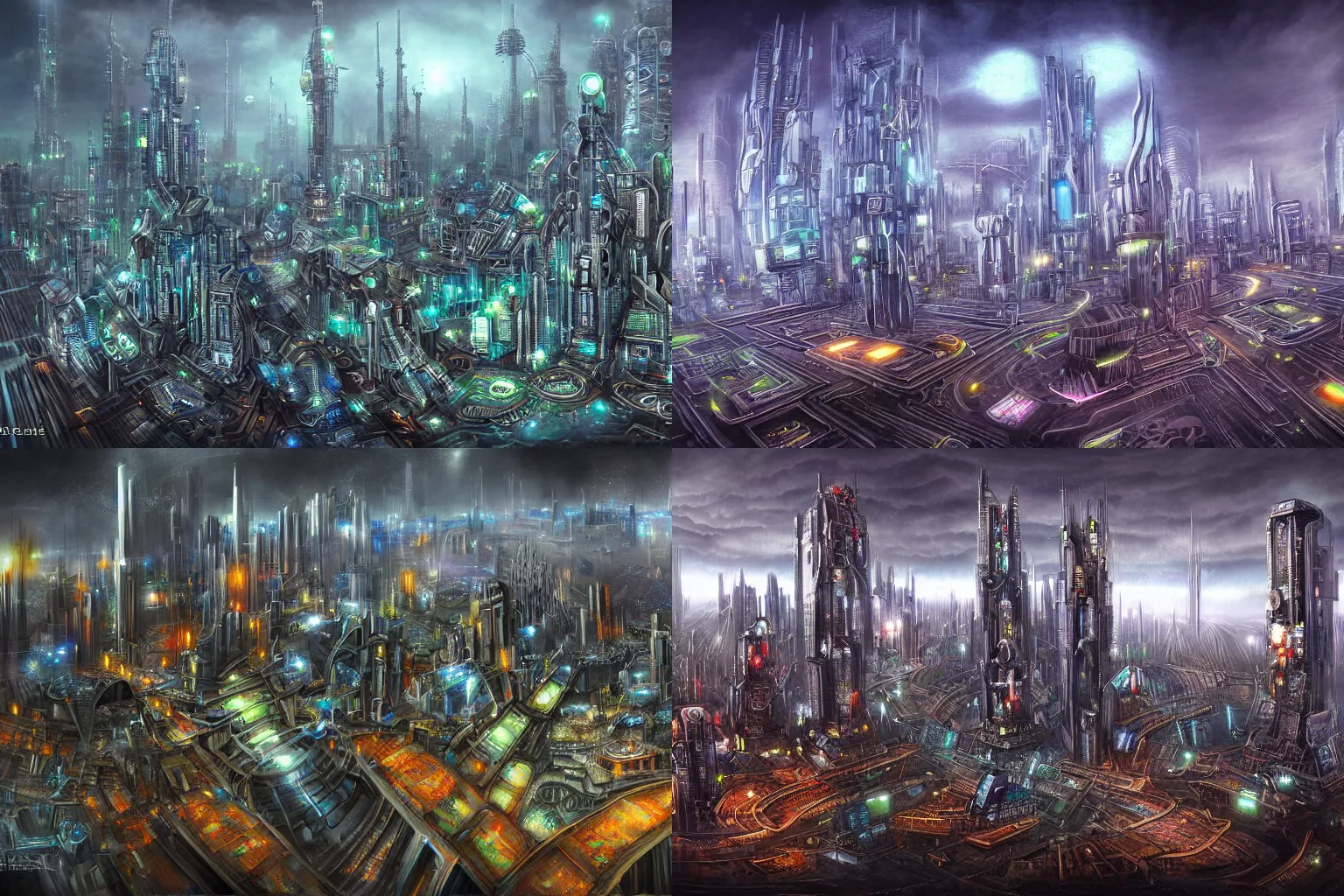 Prompt: futuristic machine city by craic mullins, masterpiece, atmospheric