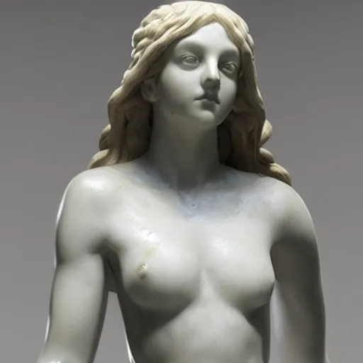 Image similar to sculpture of persephone, goddess of the underworld, made by miguel angel, art station, concept art, carrara marble