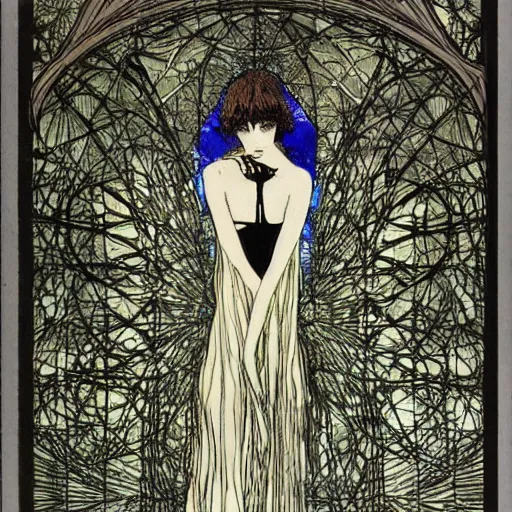 Prompt: Serial experiments lain by Harry Clarke