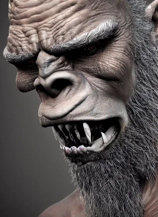 Prompt: portrait of a Giant Orc in the style of stefan kostic, flickr, realistic photo, sharp focus, 8k high definition, insanely detailed, intricate, elegant