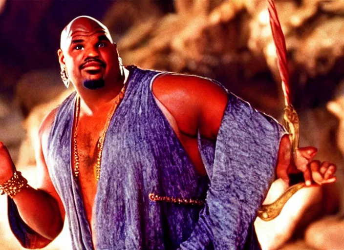 Image similar to film still of sinbad as kazaam in the movie kazaam 1 9 9 6