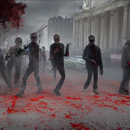 Prompt: zombies in london, ultra realistic, photorealism, from the movie dawn of the dead