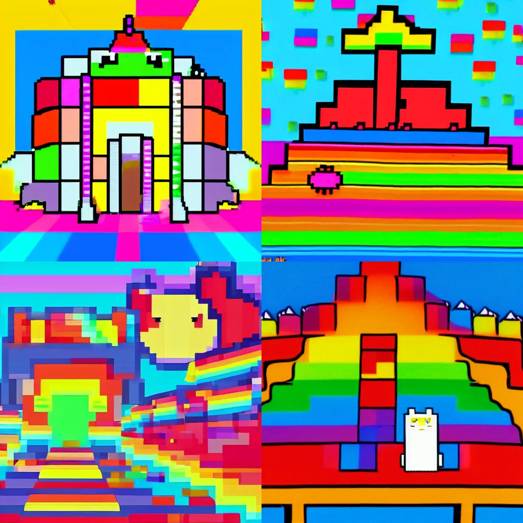 Prompt: ⭐ the temple of nyan cat ⭐