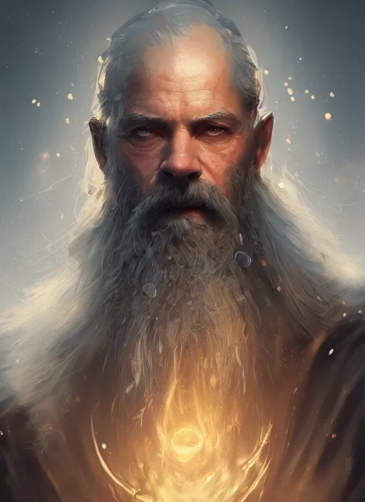 Prompt: portrait of a wizard, intricate, highly detailed, digital painting, artstation, concept art, sharp focus, art by huifeng huang and greg rutkowski