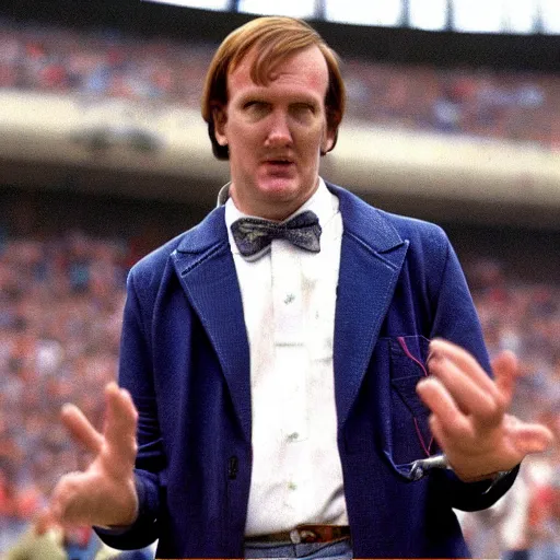 Prompt: peyton manning as doctor who, 1 9 7 0 s, wide shot