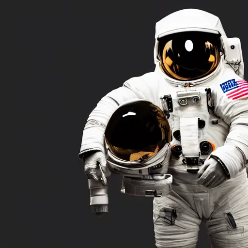 Image similar to photograph of an astronaut, black background, only arms and legs are lit, full body photo,, 8 k