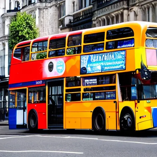 Prompt: An extremely large!! monkey next to a double-decker bus in London