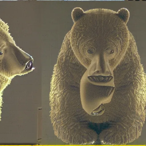 Prompt: stereoscopic 3 d image of a bear, magic eye