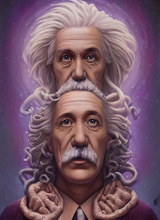 Image similar to lovecraft lovecraftian portrait of einstein, pixar style, by tristan eaton stanley artgerm and tom bagshaw.