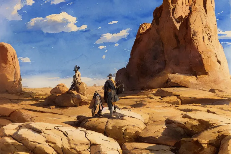 Prompt: watercolor painting of rabbit ears in rocky desert landscape, ambient lighting, art by hans gude, art by hans dahl, by jesper ejsing, art by anders zorn, wonderful masterpiece by greg rutkowski, cinematic light, american romanticism by greg manchess, creation by tyler edlin