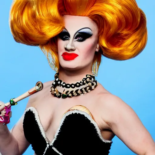 Image similar to Vladimir Poutine as a drag queen