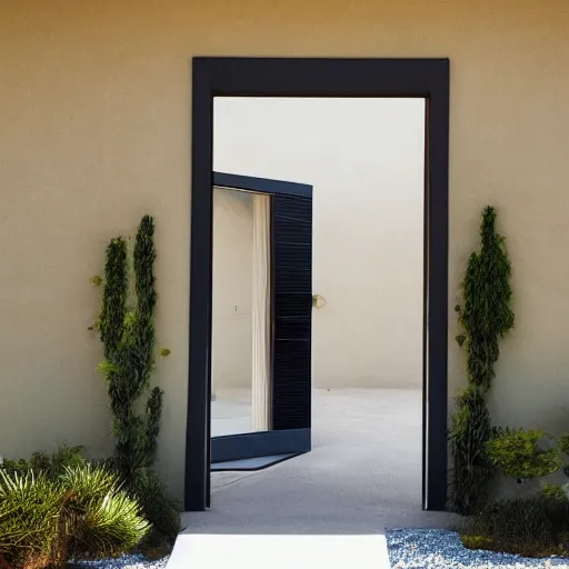 Image similar to a door suburban house, in a desert,