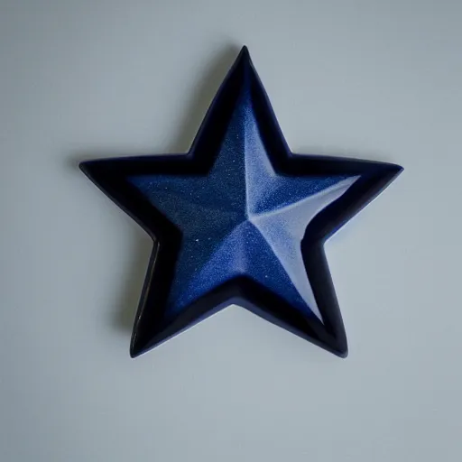 Image similar to dark blue ceramic star shape, photograph