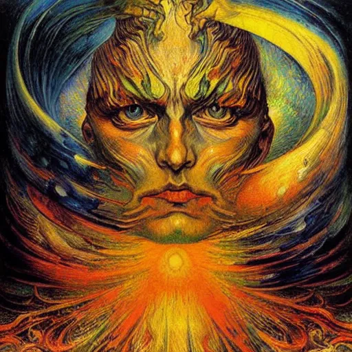 Image similar to Divine Chaos Engine by Karol Bak, Jean Delville, and Vincent Van Gogh, in the style of William Blake and Van Gogh