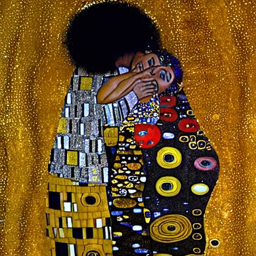 Prompt: discoball in style of gustav klimt