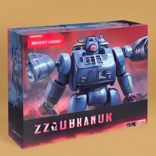 Image similar to zaku gouf custom, bandai box art, by beeple, erik johansson, pascal blanche