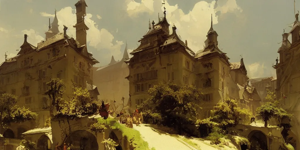 Image similar to gorgeous Carl Spitzweg painting, artstation