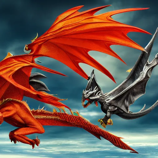 Image similar to gryphon fighting a dragon highly detailed 8 k