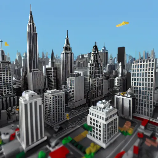 Image similar to lego model of manhattan, unreal engine 5,