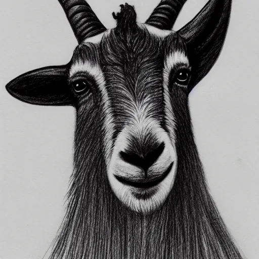 Prompt: drawing of a goat, trending on r/furry,