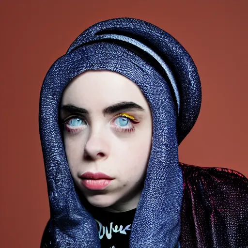 Prompt: Billie Eilish in Cat in The Hat Movie, XF IQ4, 150MP, 50mm, F1.4, ISO 200, 1/160s, natural light