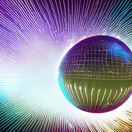 Image similar to glowing sphere surrounded by bands