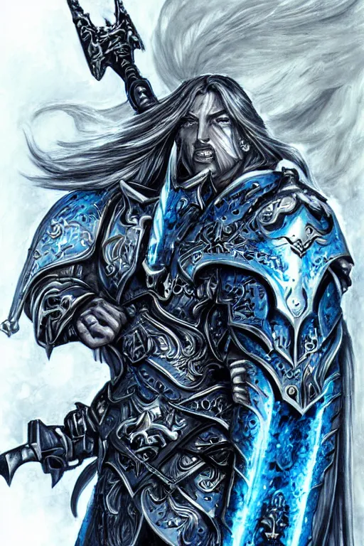 Image similar to Arthas in the style of Ayami Kojima,