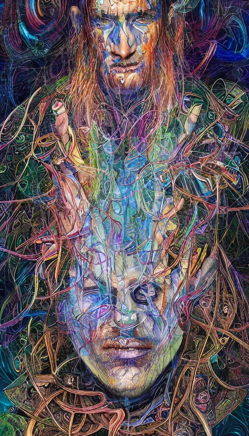 Image similar to portrait of a digital shaman, by android jones,