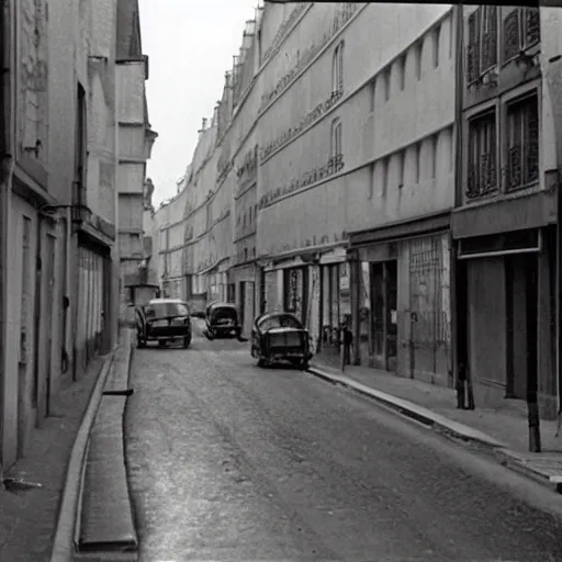 Prompt: une rue de paris en 1 9 6 0