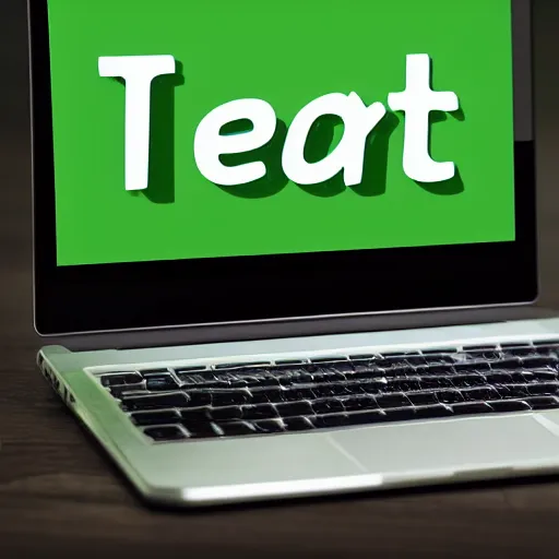 Prompt: a logo with the word Telework, high definition, dark green background, a laptop icon, wifi icon, clear font