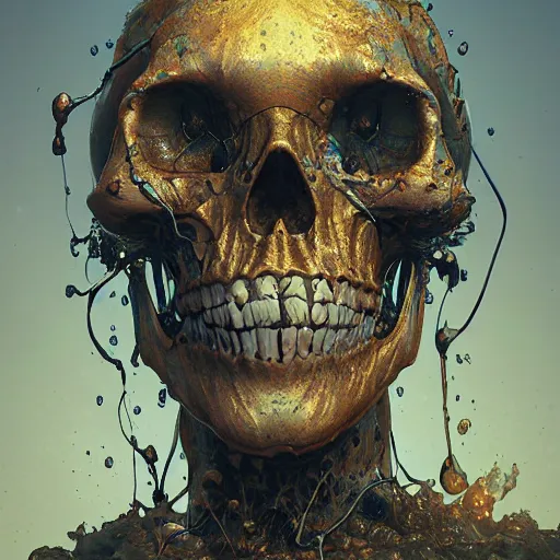 Image similar to portrait_of_a_melting_skull._intricate_abstract._intricate_artwork._by_Tooth_Wu_wlop_beeple_dan_mumford._octane_render_trending_on_artstat