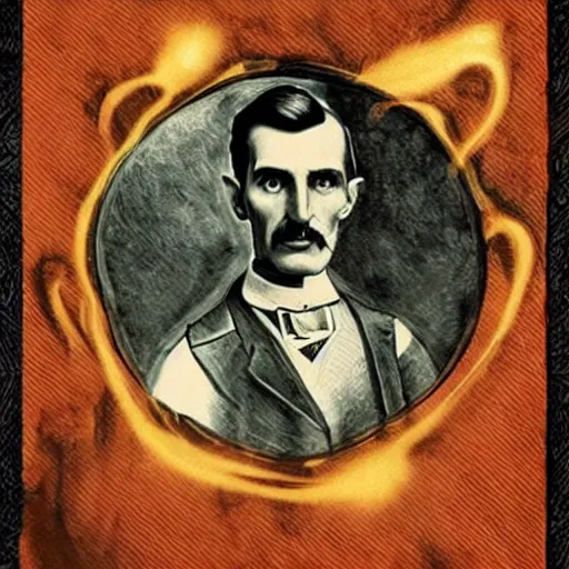 Image similar to Nikola Tesla artwork